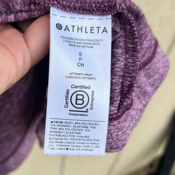Athleta Upbeat Tempo Hooded Cardigan Wrap Purple Size Small - Picture 4 of 7
